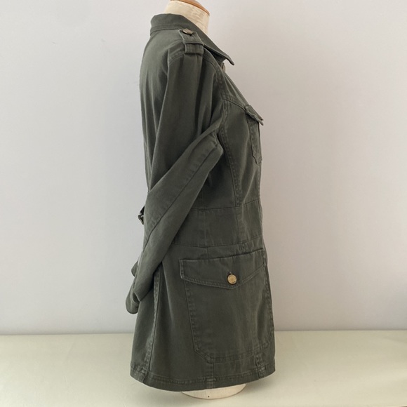 Bianca Nygard military style olive grren jacket. Chest 20”  Length 27.5” Unlined - Picture 4 of 13